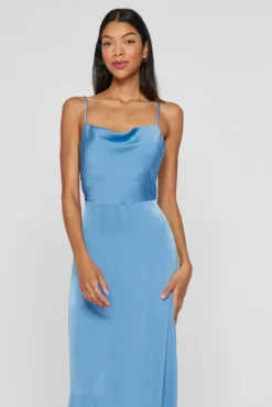 Vestido midi satinado de fiesta