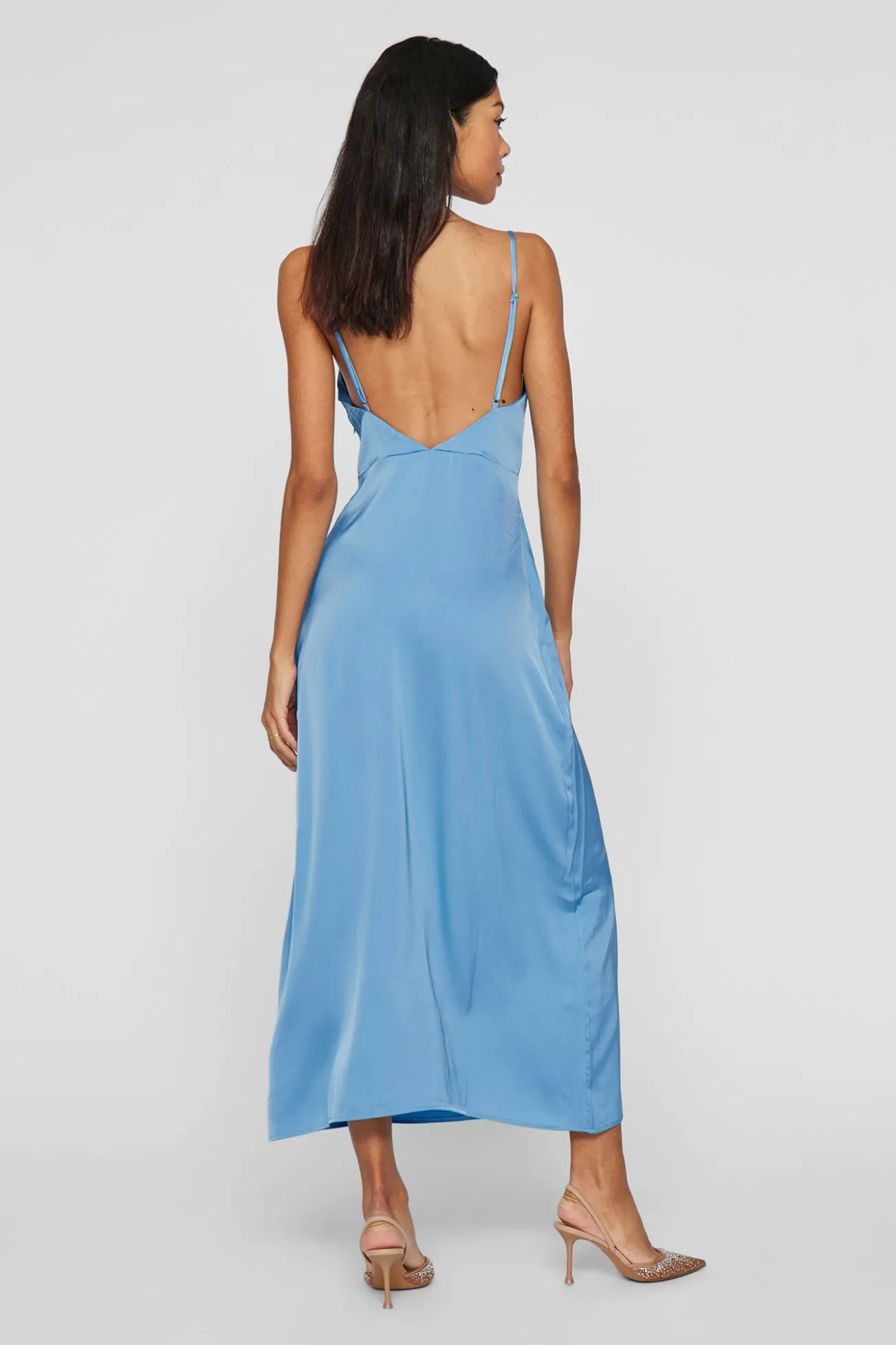 Vestido midi satinado de fiesta