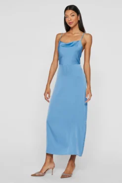 Vestido midi satinado de fiesta
