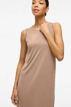 Vestido midi sin mangas con Tencel