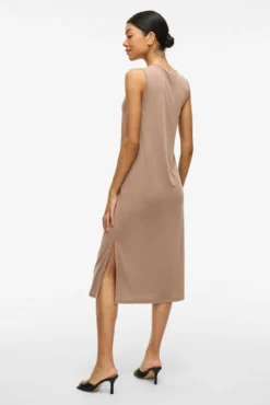 Vestido midi sin mangas con Tencel