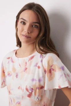 Vestido midi viscosa print flores