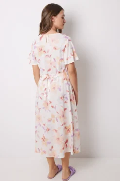 Vestido midi viscosa print flores