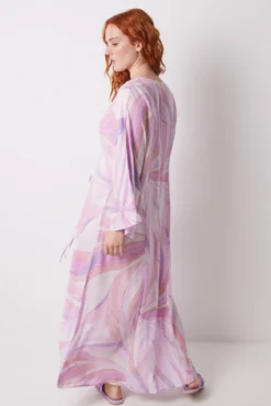 Vestido midi viscosa print geométrico