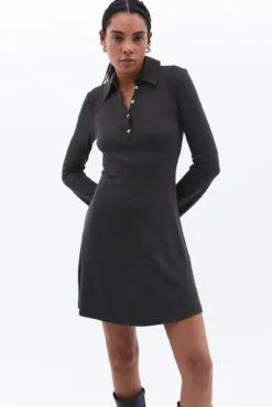 Vestido mini botones