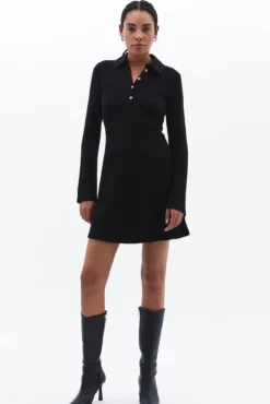 Vestido mini botones