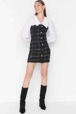 Vestido mini cuello camisero
