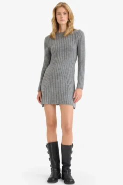 Vestido mini manga larga