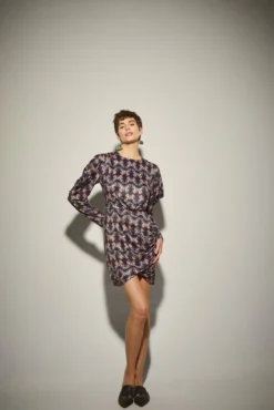 Vestido Mini Satinado Mariposas