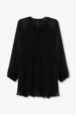 Vestido Plisado con Cordón