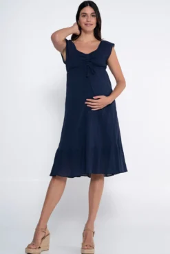 Vestido premamá corto con smock