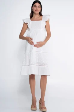 Vestido premamá romántico con lactancia