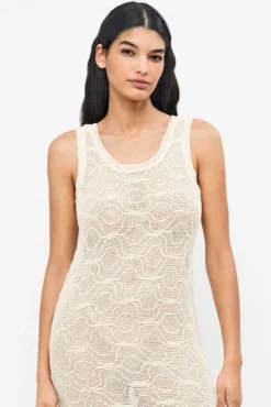 Vestido recto midi crochet