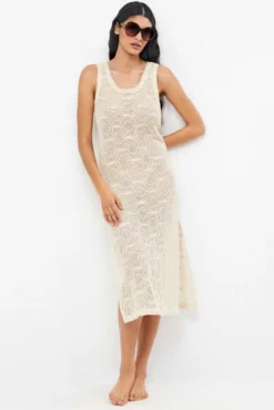 Vestido recto midi crochet
