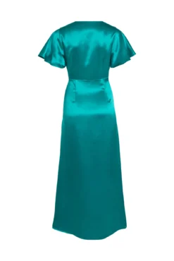 Vestido satinado de manga corta