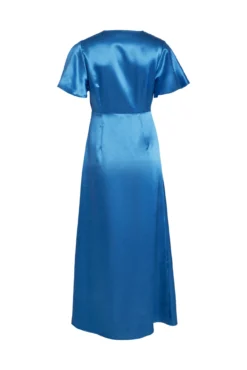 Vestido satinado de manga corta