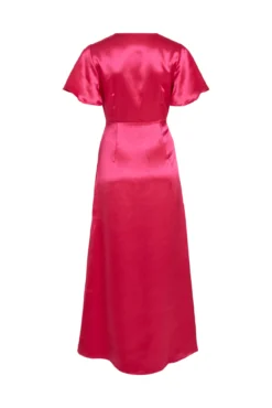 Vestido satinado de manga corta