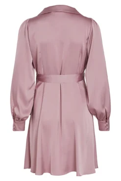 Vestido satinado de manga larga