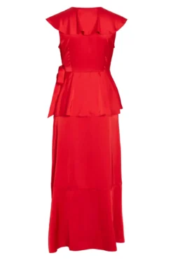 Vestido satinado midi cruzado