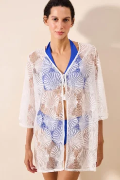 Vestido tipo kimono blanco