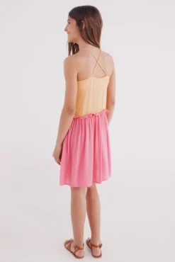 Vestido tirantes bicolor niña