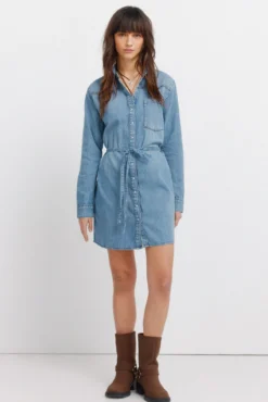 Vestido vaquero corto cinturón