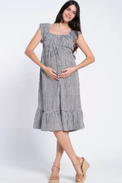 Vestido vichy con smock en el pecho