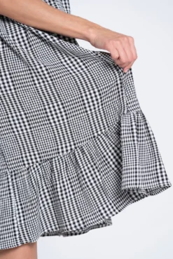 Vestido vichy con smock en el pecho