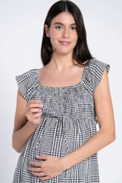 Vestido vichy con smock en el pecho