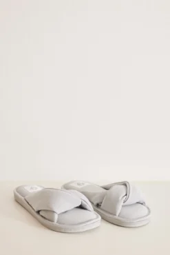 Zapatillas abiertas casa gris rib