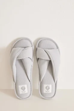 Zapatillas abiertas casa gris rib