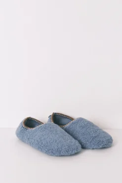 Zapatillas casa borreguito azul