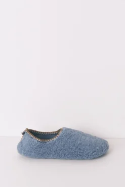 Zapatillas casa borreguito azul