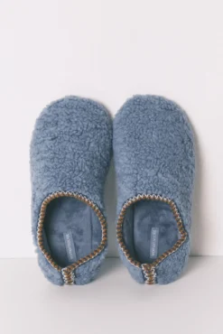 Zapatillas casa borreguito azul